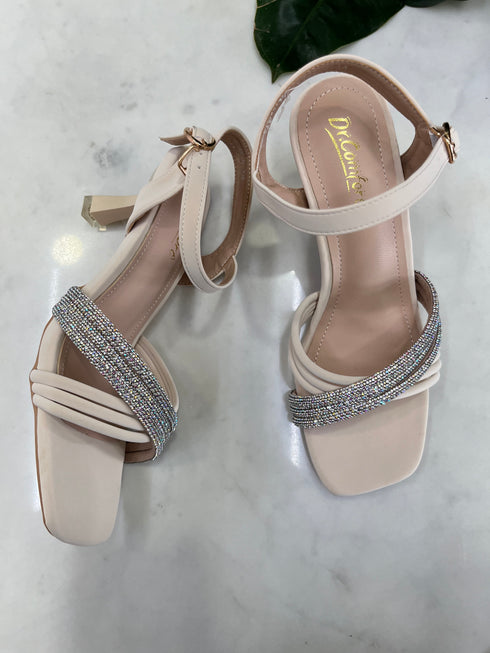 Women Luxury Rhinestone Decor Open Toe Buckle Straps